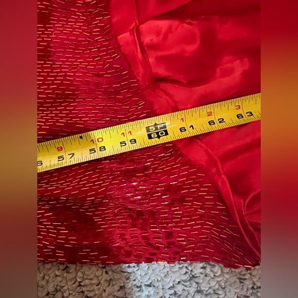 Custom Sherri Hill COUTURE red liquid beading gown - Picture 7 of 16